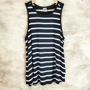 Akemi + Kin Anthro Black and White Striped Tank Top